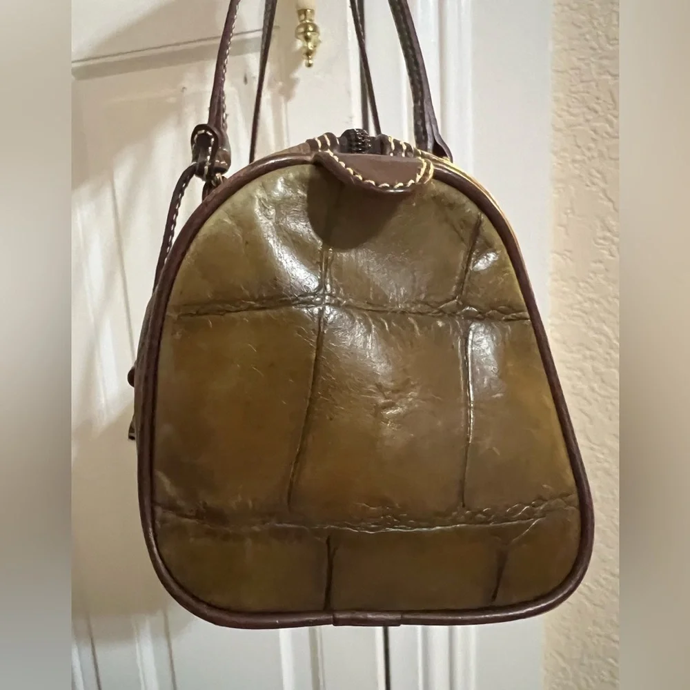 Vintage Douney and Bourke Olive Green croc Leather Handbag - Picture 4 of 9